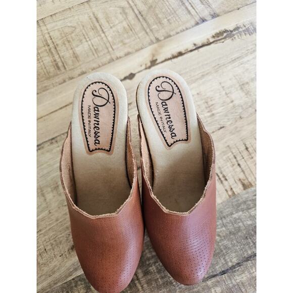 Daw Nessa Vintage Mule Heel Clogs Women's Size 5 Made in Italy Boho Classic - Picture 3 of 12